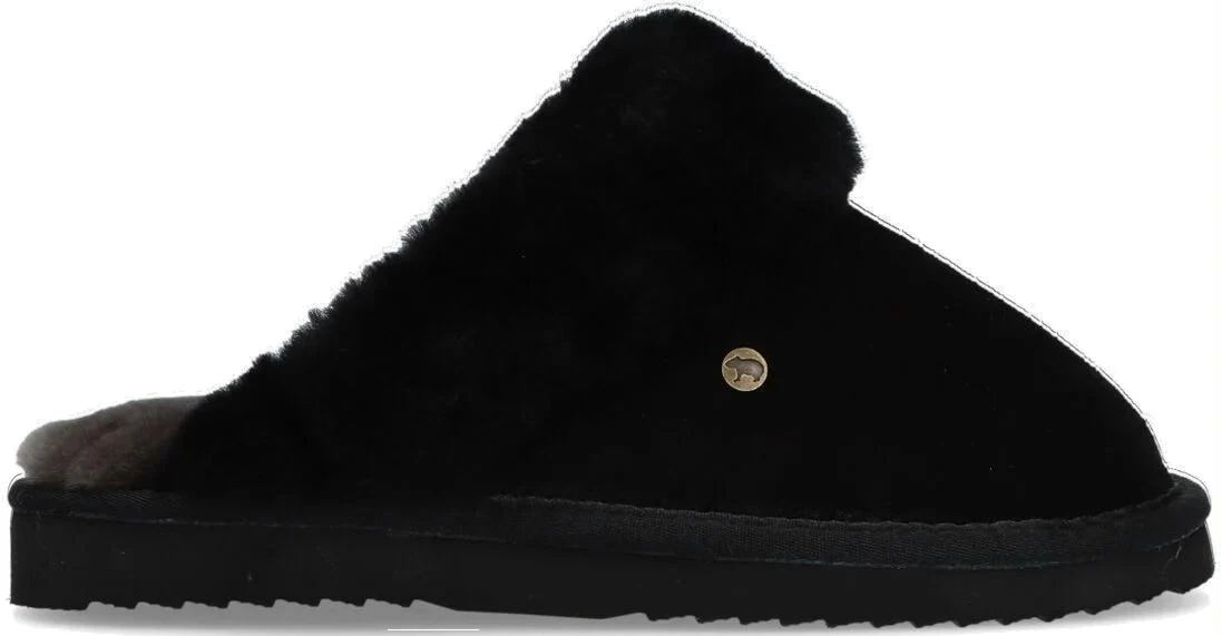 Warmbat Pantoffel - Warmbat Kinderschoenen - Zwart | Flurry Kids Suede